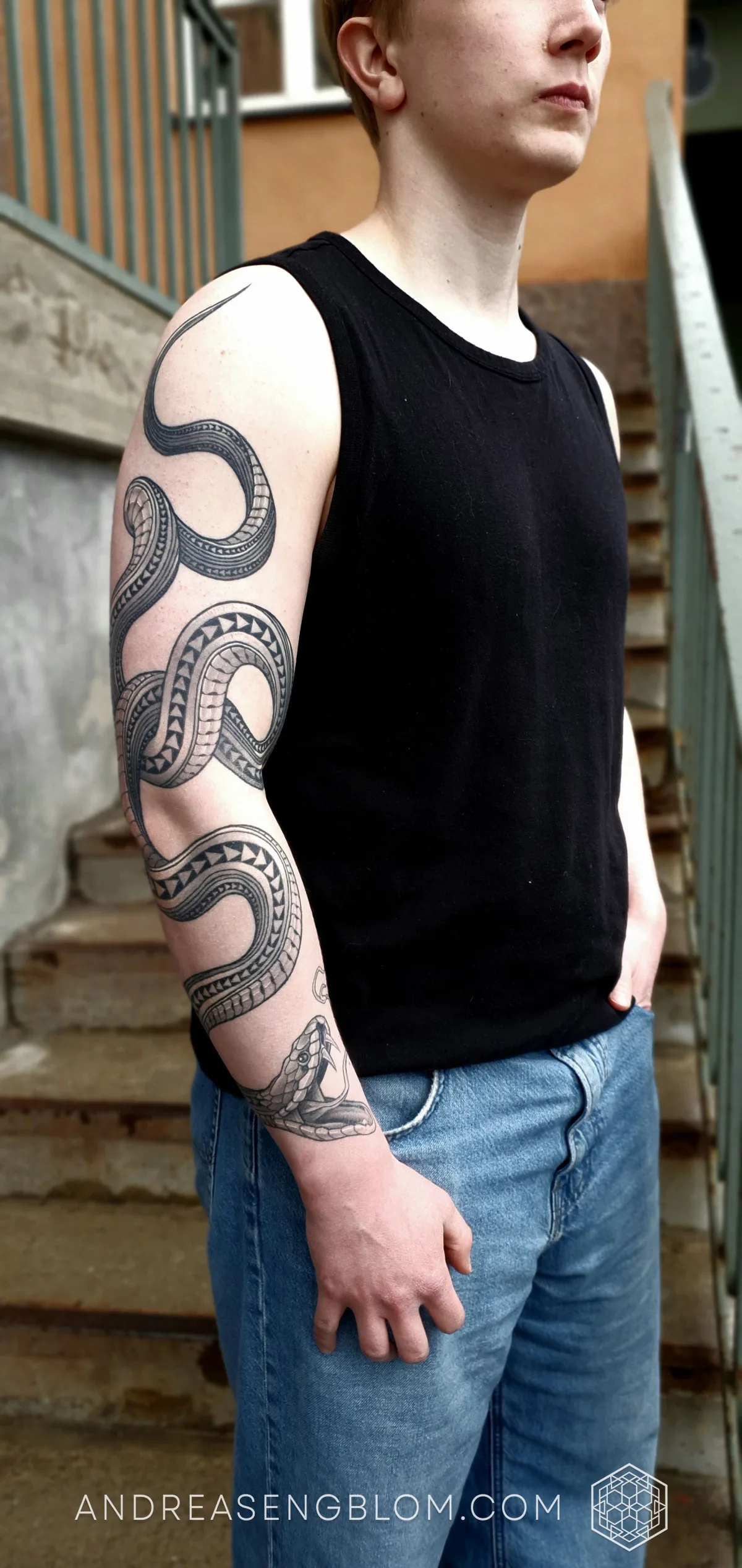 Orm Sleeve - Neo Traditional Geometrisk - bild 2