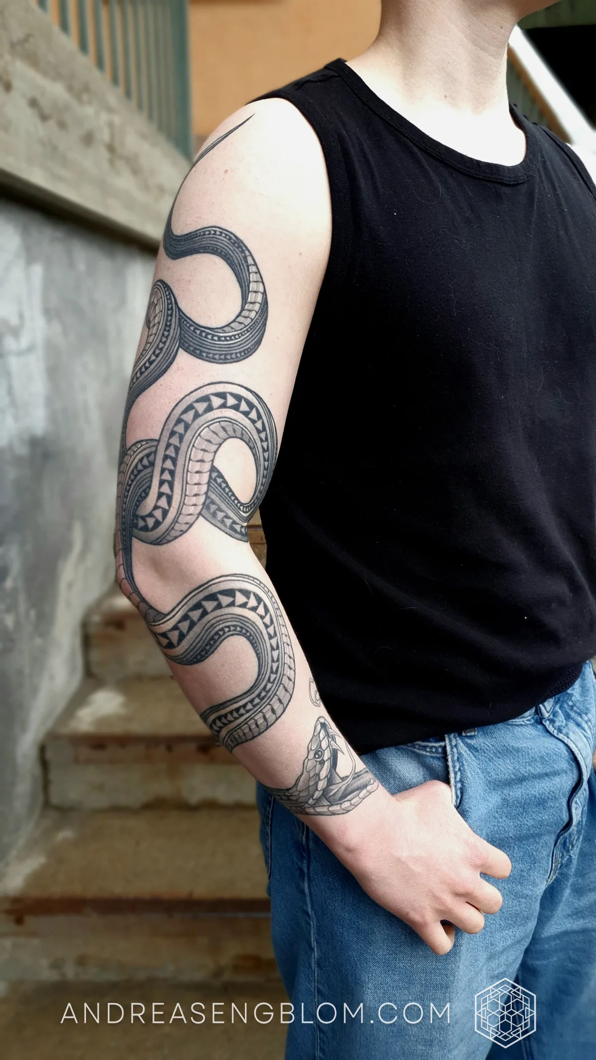 Orm Sleeve - Neo Traditional Geometrisk - bild 3