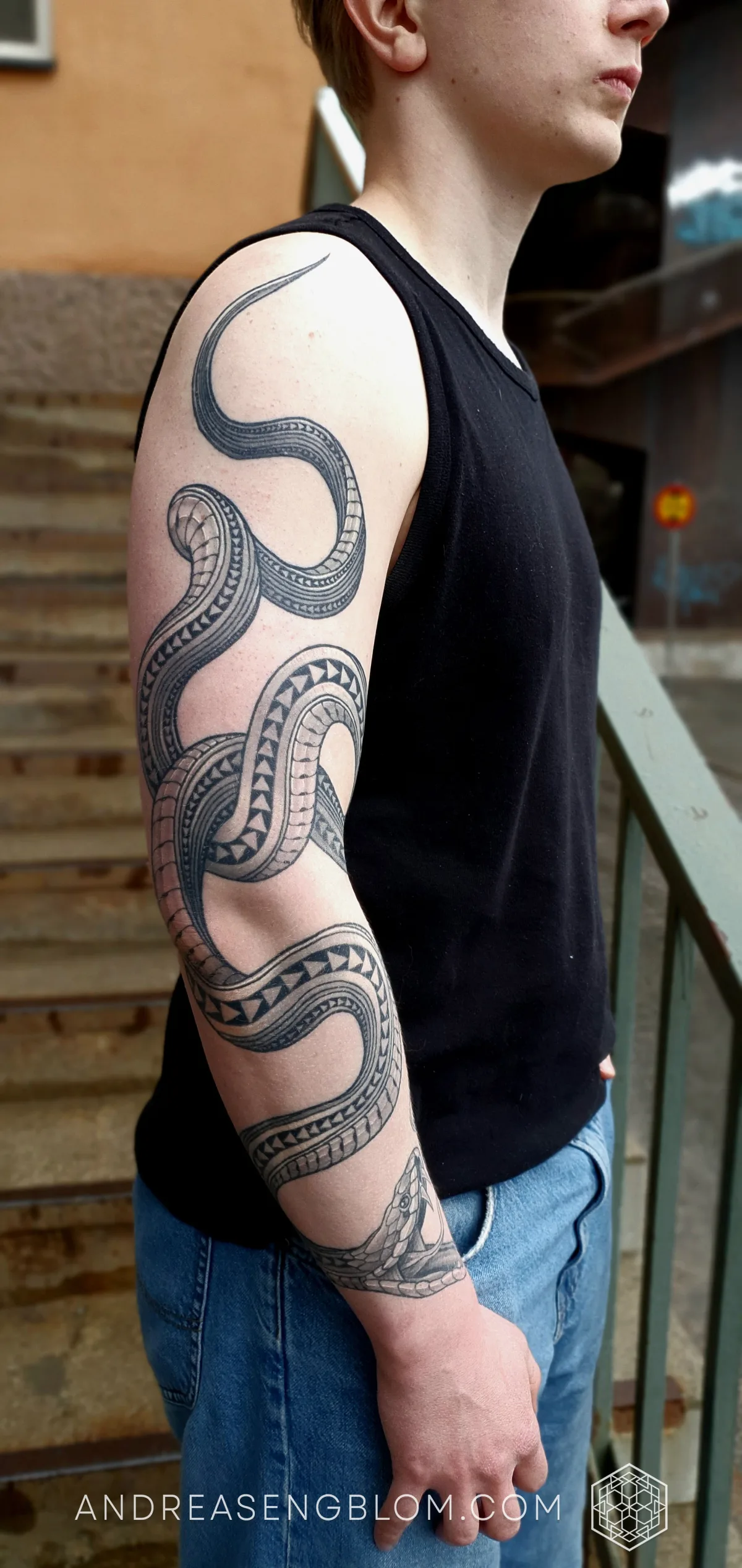 Orm Sleeve - Neo Traditional Geometrisk - bild 5