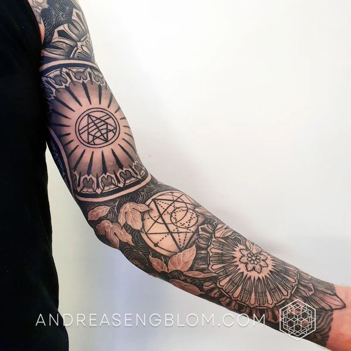 Geometrisk Ornamental Arm Sleeve - Skalle