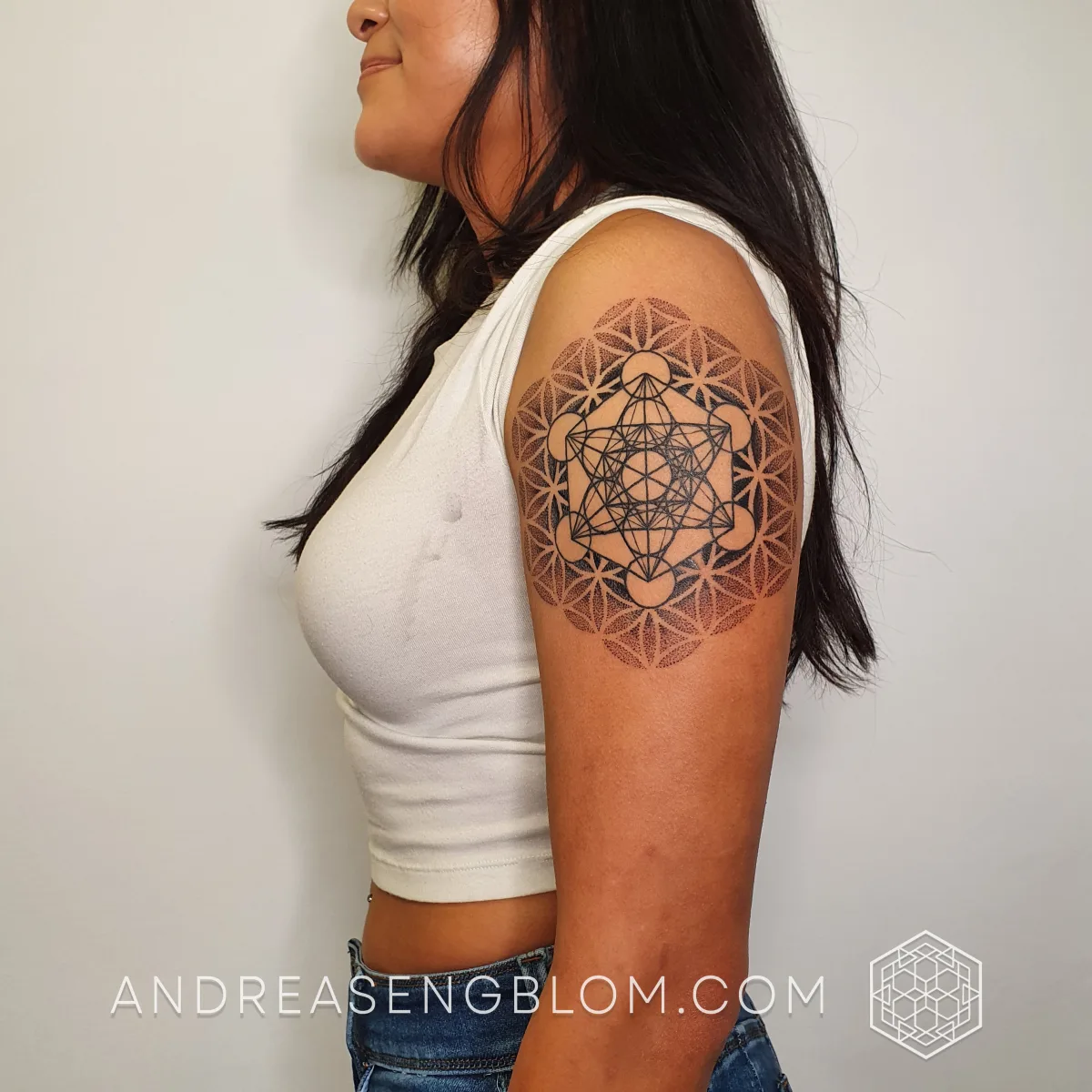 Flower of Life & Metatrons Kub - Överarm - bild 2
