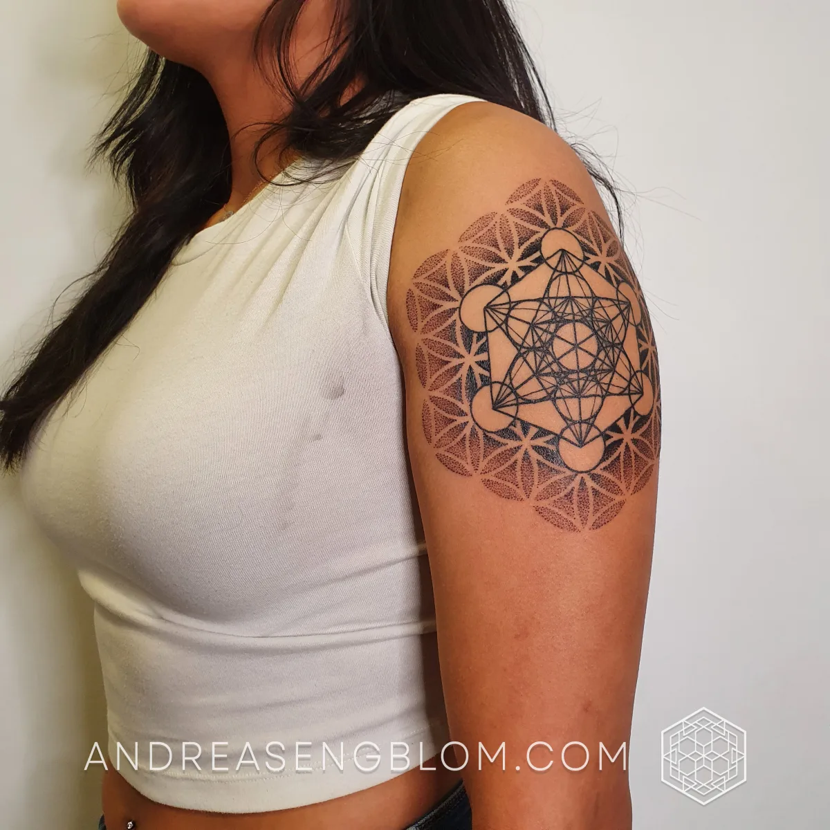 Flower of Life & Metatrons Kub - Överarm - bild 4
